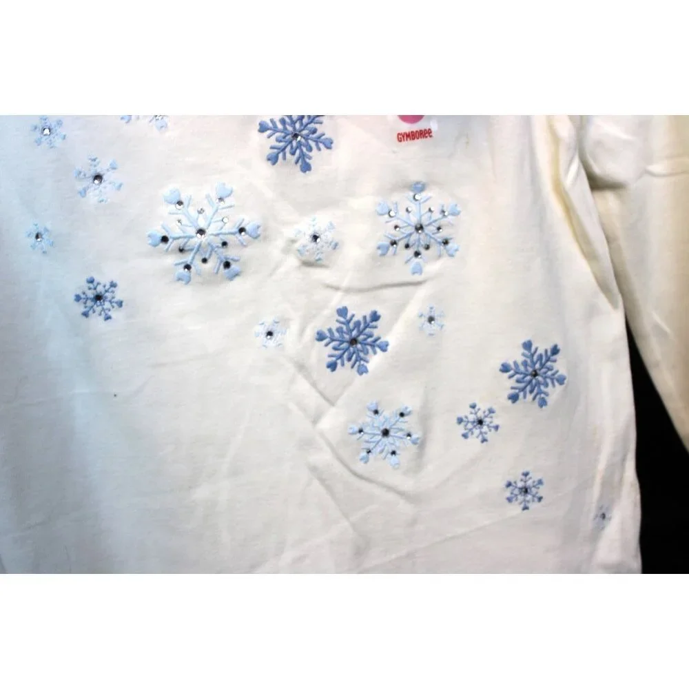 NWT 2008 Gymboree Winter Snowflake T-Shirt Snowflake Rhinestone Long sleeve sz 9